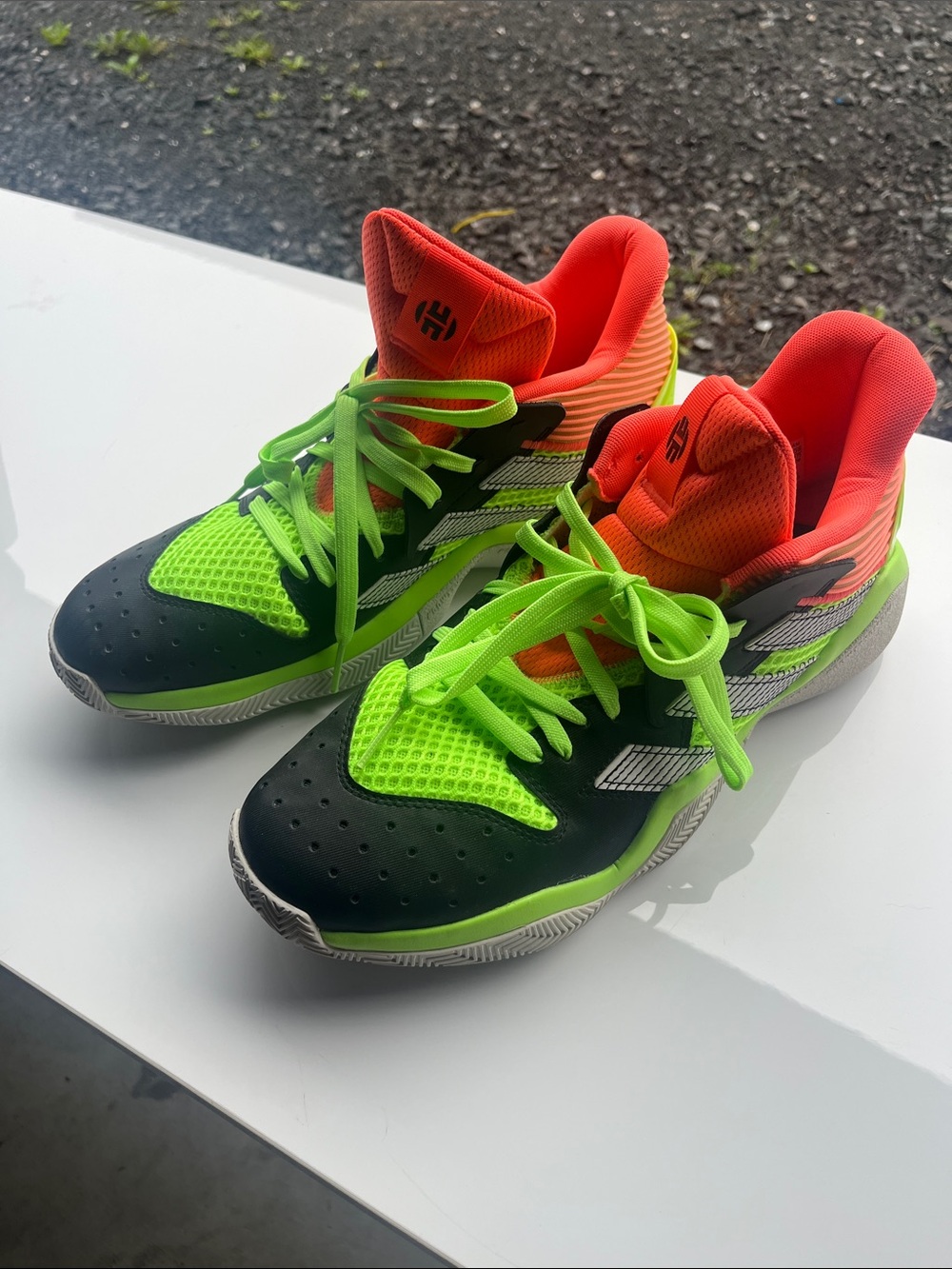 Men's Athletic Sneakers in Neon Green and Orange